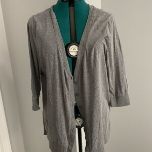 Gray Button-Up Cardigan